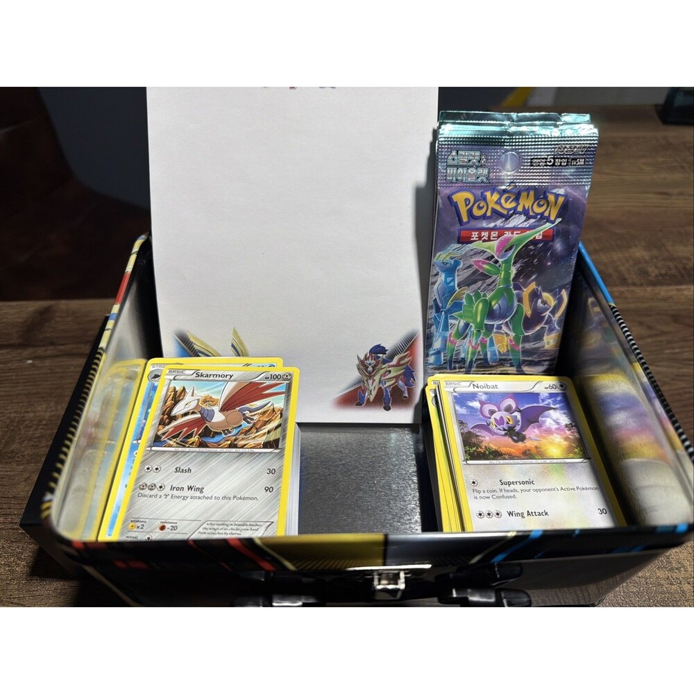 Pokemon Lunch Box With Random Pokémon Cards, Notepad, 5 Korean Cyber Judge Packs